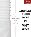 Universal 5 Inch Portable Air Conditioner Exhaust Hose, 78 Inch Long, expandable length from 16 to 78 inches, white, polypropylene