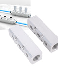 2 Pack Aluminum Air Manifold 3 Way 5 Port Pneumatic Distribution Block For Air Compressor With One Quarter Inch NPT Output Ports