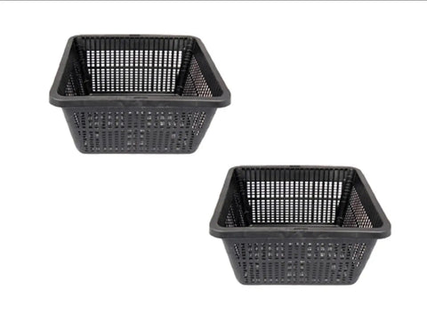 Two Square 7 Inch Plastic Slotted Mesh Baskets For Water Garden Ponds And Aquatic Planting That Are Dope For Pond Plants Or Flowers In Aquariums Aquaponics And Hydroponics Value 6 Pack
