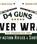 Illustration of handcrafted leather lever wrap dual pack for lever action rifles and shotguns with full-grain leather.