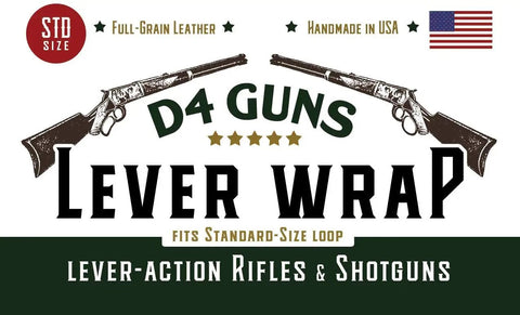 Illustration of handcrafted leather lever wrap dual pack for lever action rifles and shotguns with full-grain leather.