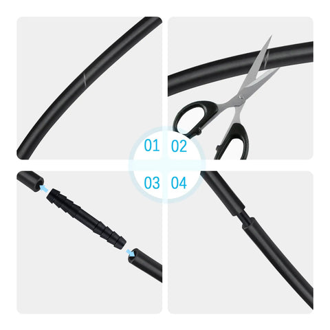 All In One Vacuum Line Kit With Six Five Foot Silicone Hoses In One Eighth To Three Eighth Inch Diameters And 64 Connectors, cutting hose