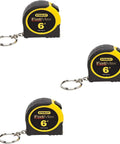 Fat Max One Half Inch By Six Foot Keychain Tape Measure Three Pack Durable Yellow Portable Pocket Tool For Quick Diy Measuring Replacement Part Great For Carpentry And Home Improvement On The Go
