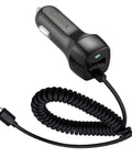 Top Notch Retractable Car Charger With Spring Loaded Micro USB Cable That Slides Out To Three Point Six Feet For Hassle Free Always Powered Up Charging Plus A Bonus Port For Your Backseat Crew.