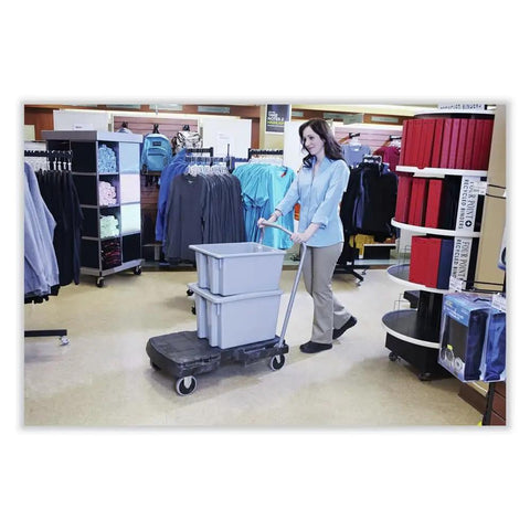 Woman using Triple Trolley Heavy Duty Utility Cart, 500 Lb Capacity, Flat-Folding Design With Textured Structural Foam Deck