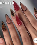 Close-up of artistic nail designs using HEMA Free Warm Pink Hard Gel For Nails Pro Grade Builder Gel For Extensions Overlays