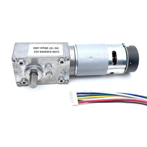 High Torque MAX 95W Turbine Worm Gear DC Motor For Durable Power 12V Or 24V Stable Reliable Operation with wires.