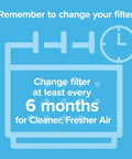 Reminder for changing F2 Room Air Purifier Filter 2 Pack True HEPA every 6 months for cleaner air