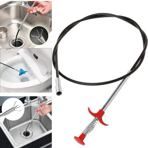 36 Inch Drain Clog Remover Tool With Flexible Claw Grabber For Fast Hair Removal In Sinks Showers Tubs And Drains Without Chemicals Bendable Retrieval Tool For Pipes Kitchen Bathroom RV