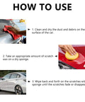 Vehicle Scratch Remover Kit 2025 Upgrade instructions with wipe sponge and polishing wax for scratch repair and shine