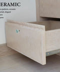 Set Of 6 Vintage Ceramic Cabinet Door Knobs With Single Hole Drawer Pulls In Celadon Blue, Retro Style Decorative Handles Installed