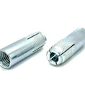 Premium Knurled Drop In Anchors For Concrete, Zinc Plated Carbon Steel, Half Inch Bolt Size, Two Inch Hole Depth, Pack Of Four