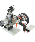 Badass Heavy Duty Belt Sander And Metal Polisher With 72 By 2 Inch Wide Belt And Reinforced Base features a motor and adjustable clamps.