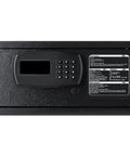 Front view of In Room Hotel Safe With LED Display 1.03 Cu Ft Battery Powered Digital Keypad No Fuss 4 Digit Guest Code And 6 Digit Master Override Multilingual English Spanish French Chinese Instructions