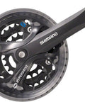 Hybrid Crankset With 170Mm Arms And Triple Chainrings 42 32 22T, Black Finish, Square Bottom Bracket Compatible, Chainguard Included