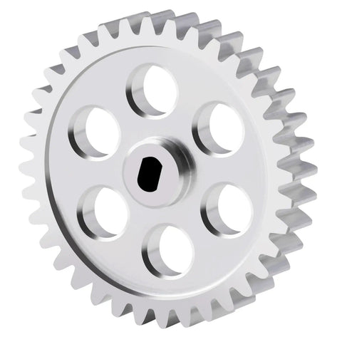 Losi 1 24 Micro B Micro T 2WD RC Car Aluminum 36T Transmission Spur Gear Upgrade Main Gear For Durable Smooth Power Transfer And Easy Installation For Wear Resistant Performance, metal gear close-up