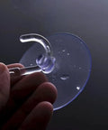 Super Strong Suction Cup Hooks For Bathroom Wall 10 Pack close-up showing the clear resin hook with suction base.