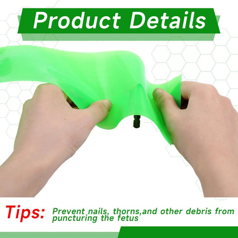 Hands stretching green TPU bike liner, Six Rolls Fat Bike Tire Liner For 29 4 To 5 Inch Tires Puncture Resistant TPU Liner