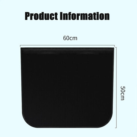 Beat The Elements EV Charger Cover For Chevy Blazer Ev, 60cm x 50cm black fabric with rounded corners, designed to shield charging ports.