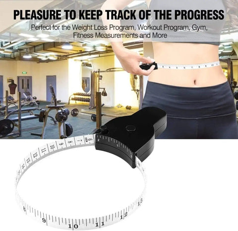 Three Pack 60 Inch Body Measuring Tapes With Auto Telescopic Fat Measure For Easy One Hand Use, Track Weight Loss, Muscle Gain, And Precise Body Measurements With Durable Fiberglass Tape, measuring waist in gym