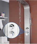 Solid Build 5 Way Brass Shower Diverter Valve With No Sweat Ceramic Cartridge For Effortless Cold And Hot Water Control And Quick Bathroom Plumbing Setup Today installed in modern shower setting with water flowing.