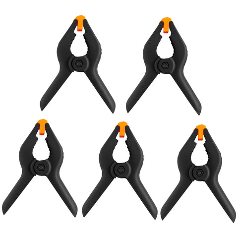Five Pack Four And A Half Inch Spring Clamps For Backdrops And Crafts, Heavy Duty Plastic Clips for Photography Studio and DIY Projects