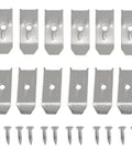 Premium Heavy Duty 12 Pack Table Leaf Levelers With Matching Screws For Extension Tables, silver carbon steel latches and screws.