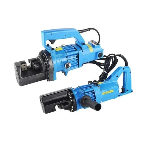 AOXHUGB Electric Hydraulic Rebar Bender And Cutter Portable Steel Bar Tool Shears For Rc16 Rods showing blue cutter and bender design.