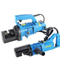 Hot Shot Electric Hydraulic Rebar Cutter Rc20 Portable Steel Bar Shears Pliers with powerful blue motor for quick cutting.