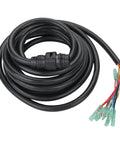 Cable Main Wire Harness For Yamaha Outboard Motor Remote Control Box 10 Pin 16.4 Feet Marine Electrical Harness Replacement For 688-8258A-20-00 Durable PVC Rubber Construction coiled black cable with colored connector ends