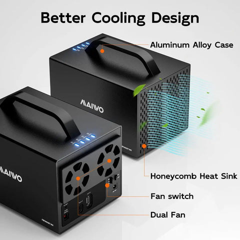 Rock Solid 4 Bay SATA Hard Drive RAID Enclosure with aluminum alloy case and dual fans for cooling, supports SSD drives.