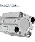 Compact Guide Rod Air Cylinder Pneumatic Actuator delivering rock solid linear motion, aluminum block design, space-saving features.