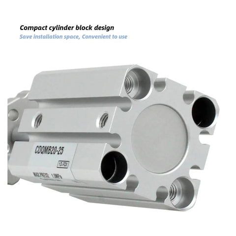 Compact Guide Rod Air Cylinder Pneumatic Actuator delivering rock solid linear motion, aluminum block design, space-saving features.