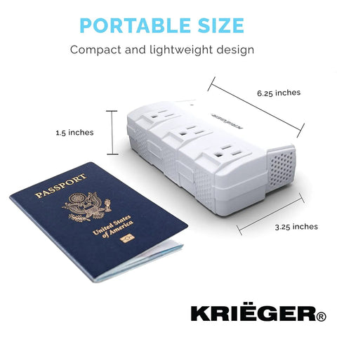 Must Have Universal Travel Adapter And 200 Watt Step Down Transformer With 4 USB Ports And 3 AC Outlets, passport for size