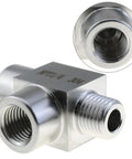 Stainless Steel Street Tee Pipe Fitting With 1/4NPT Male To Dual 1/4NPT Female Threads For Plumbing And DIY, 304 Grade, Durable View