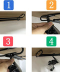 Heavy Duty Metal Fishing Reel Ceiling Rack Holds Three Reels, Overhead Storage Organizer installed in steps under ceiling
