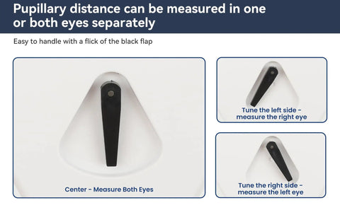 Digital Pupil Distance Meter PD Meter With Pupilometer For Eyeglasses Optical Precision Tool High Accuracy PD Measurement Electronic Pupil Distance Gauge Eye Care Instrument With Smart Sensor center and side view