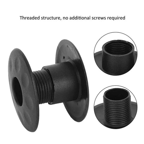 Tabletop Foosball Bearing Rods And Bushings Set, 10 Pairs Black Plastic Shafts Covers For Foosball Tables, threaded black plastic bushings