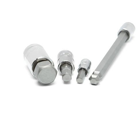 Hex Bit Socket Master Set 44 Piece For One Quarter Inch Three Eighths Inch And One Half Inch Drives SAE And Metric Hex Bits S2 Steel