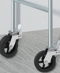 Built Tough Heavy Duty Eight Inch Scaffolding Wheels With Steel Casters And Dual Locking Brakes 1.25 Inch Stem on scaffold