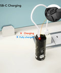 S23 Powerful Rechargeable Flashlight With 4000 Lumens Turbo Output USB C Charging EDC Portable Light on charging base