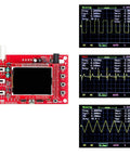 Open Source Digital Oscilloscope Kit With Probe And 2.4-Inch TFT Screen, 1Msps Sampling, displays waveforms on screen