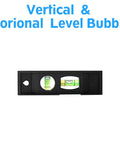 Bubble level in black frame from Lag Bolt Kit For TV Wall Mount With M8x65mm Lag Bolts And Washers Wood Stud Anchors And Plastic Concrete Anchors Bubble Level Included For Easy Installation Heavy Duty Steel MU0041B