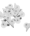 12pcs Inch Directional Caster Wheel Fixed Metal Plate for Furniture, featuring white wheels and silver metal plate design.