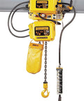 Heavy Duty Single Phase Hook Mount Chain Hoist With Motorized Trolley 3 Ton 10 Foot Lift displayed with operational controls