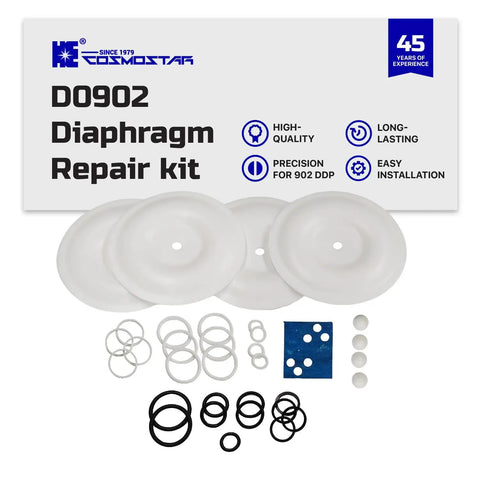 All In One Replacement Kit For D0902 Three Eighths Inch Double Diaphragm Pump With O Rings Gaskets Diaphragms PTFE Seals