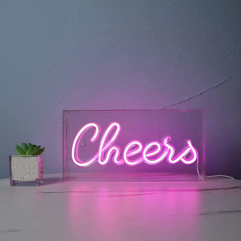 Neon Sign USB LED Light Up Bar Sign For Party Home Decor Desk Lightbox 3D Wall Neon Lamp With Lit Vibe Energy Saving Plug In Night Light