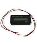 DC 12V 24V 36V 48V 72V Battery Meter And Capacity Voltage Monitor With 3 In 1 Function And Low Battery Alarm For Cars Boats RVs Trucks And Solar Setups Real Time Voltage And Capacity Readout, black LCD module with red and black wires