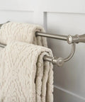 24 Inch Double Towel Bar In Brushed Nickel With Easy Mounting Template And Secure Wall Post For A Slick, Modern Bathroom Upgrade