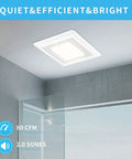 Ultra Quiet Bathroom Vent Fan With LED Light 80 CFM 2.0 Sones No Attic Access Installation Easy Retrofit For Small Bathrooms displayed